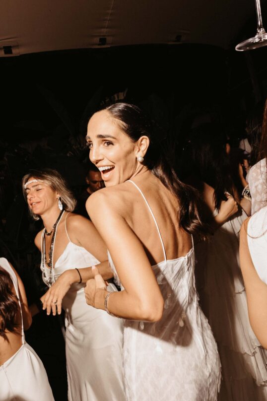448_JIN_6085 Chiara Carcano dancing during the evening celebration at Cala Maka