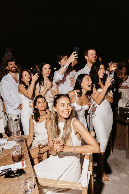 579_JIN_6831 Friends celebrating together during the wedding party