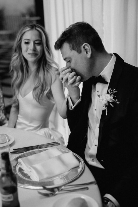 903_JIN_1143 Bride and groom during their wedding dinner at Villa Eva